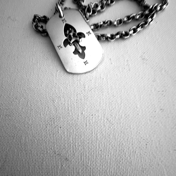 Chrome Hearts 4 diamond pendant & 24" paper-chain necklace - Picture 6 of 13